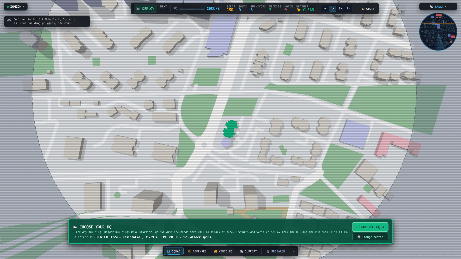Project ZomZom — Tactical real-world zombie swarm defense.